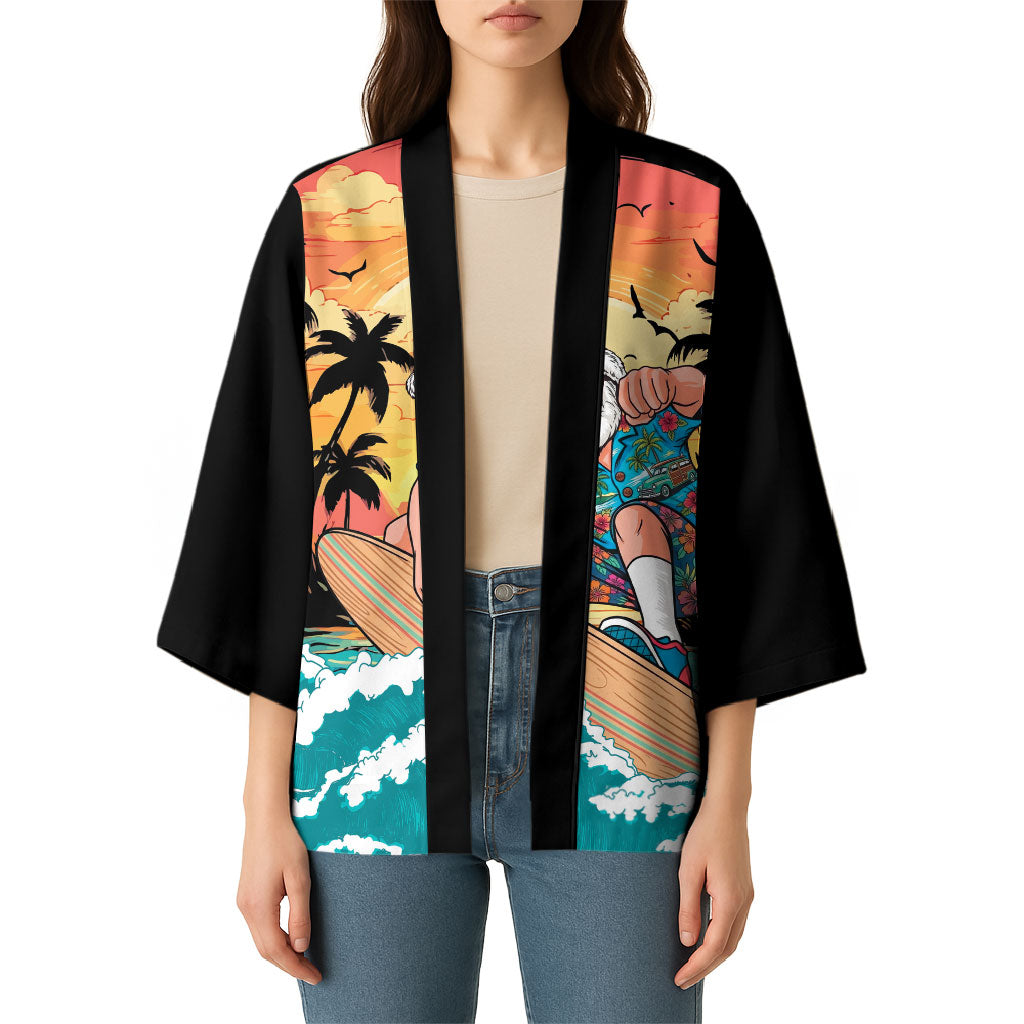 Vintage Santa Claus Surfing Summer Kimono Mele Kalikimaka i Iulai! LT9 - Polynesian Pride