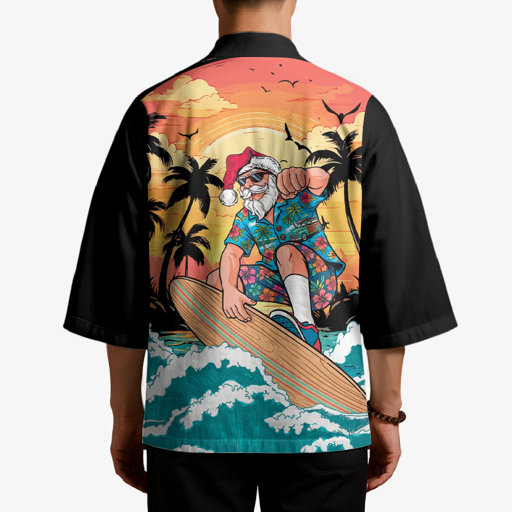 Vintage Santa Claus Surfing Summer Kimono Mele Kalikimaka i Iulai! LT9 - Polynesian Pride