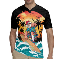 Vintage Santa Claus Surfing Summer Rugby Jersey Mele Kalikimaka i Iulai!