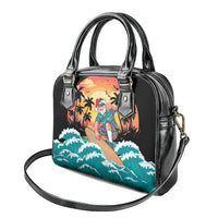 Vintage Santa Claus Surfing Summer Shoulder Handbag Mele Kalikimaka i Iulai!
