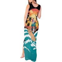 Vintage Santa Claus Surfing Summer Tank Maxi Dress Mele Kalikimaka i Iulai!