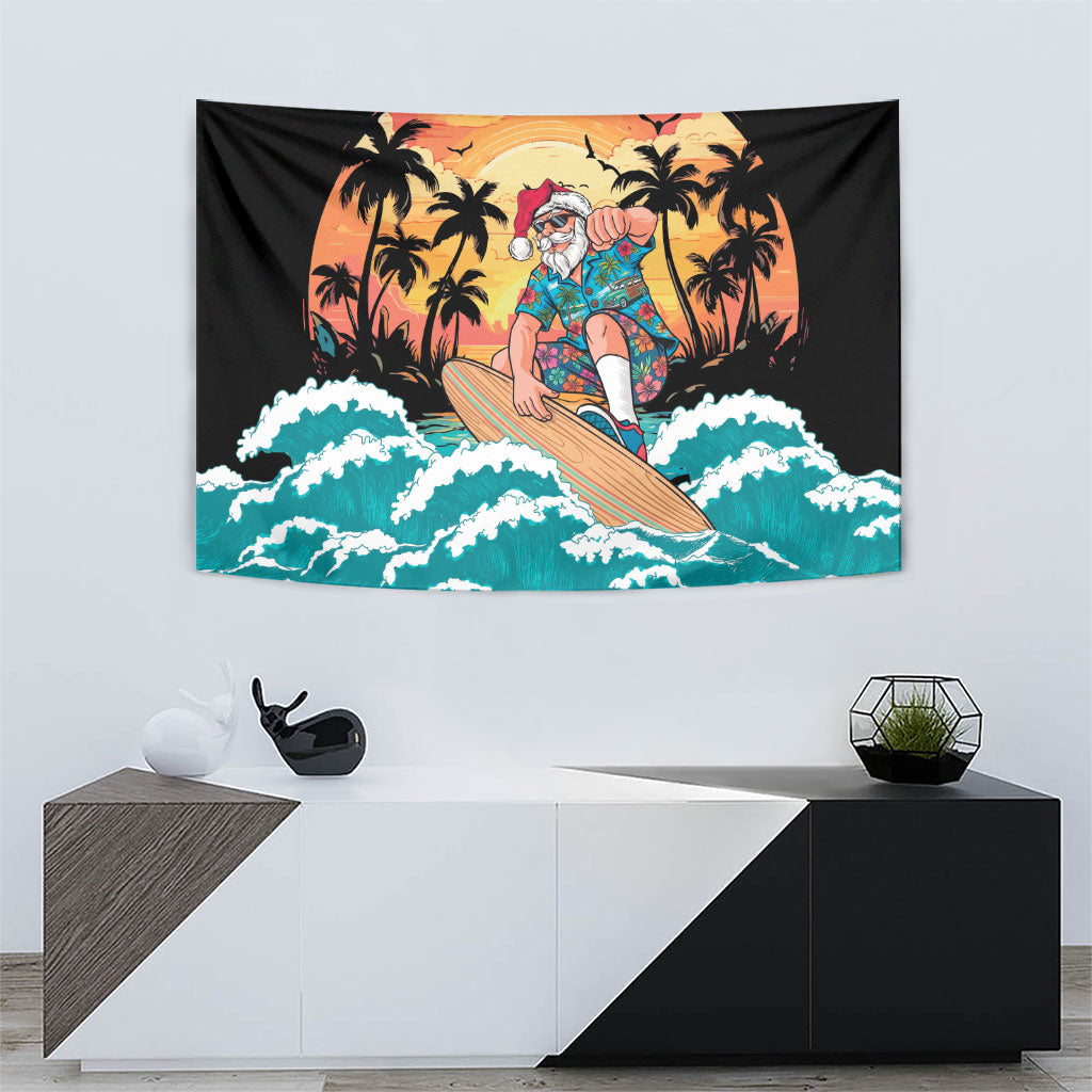 Vintage Santa Claus Surfing Summer Tapestry Mele Kalikimaka i Iulai! LT9 - Polynesian Pride