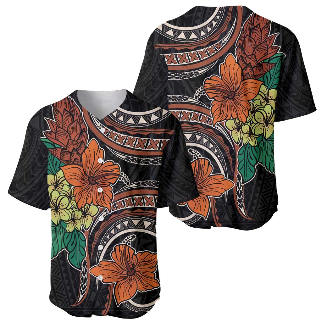 Vintage Hibiscus Pacific Floral Baseball Jersey