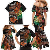 Vintage Hibiscus Pacific Floral Family Matching Mermaid Dress and Hawaiian Shirt LT9 - Polynesian Pride