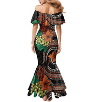 Vintage Hibiscus Pacific Floral Family Matching Mermaid Dress and Hawaiian Shirt LT9 - Polynesian Pride