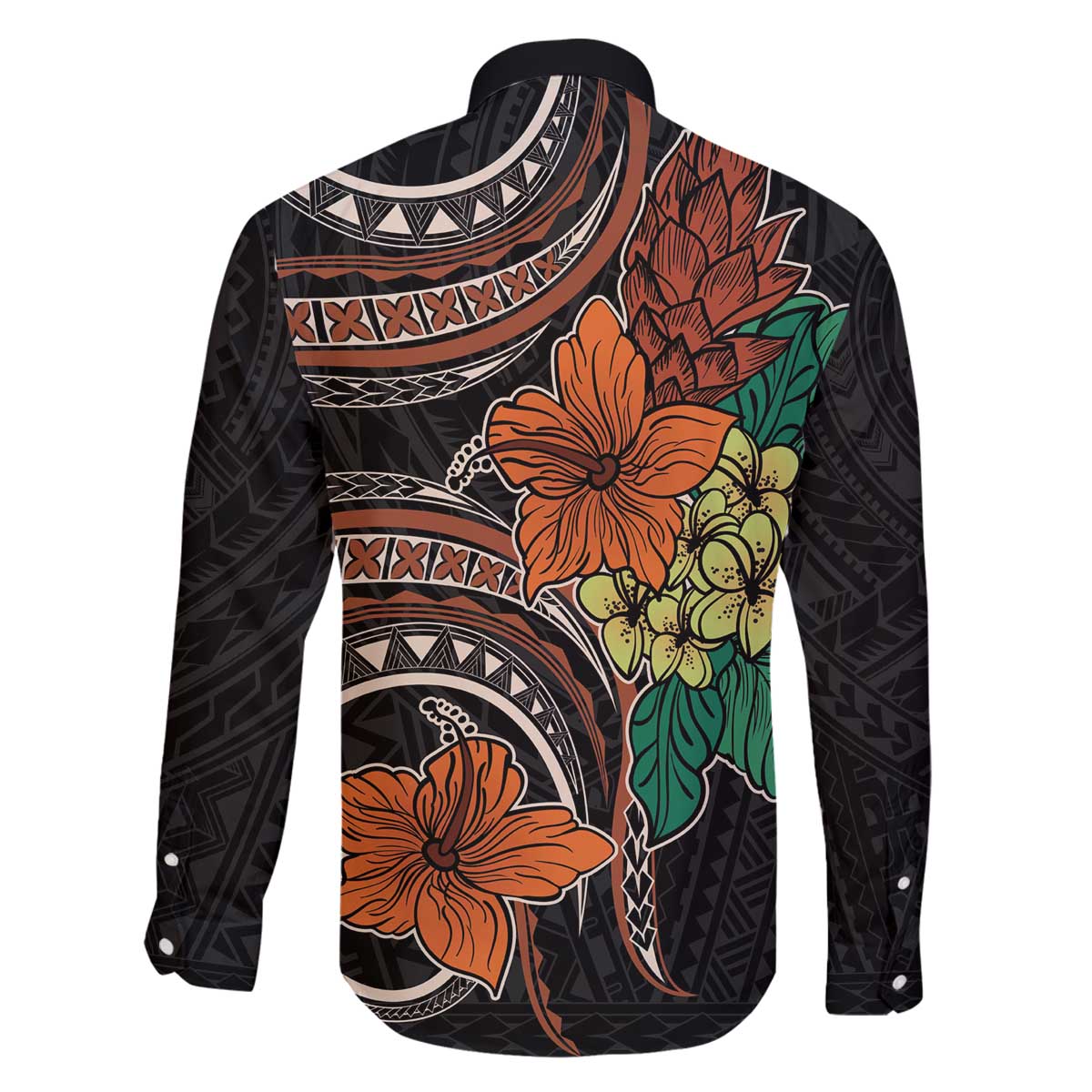 Vintage Hibiscus Pacific Floral Family Matching Off The Shoulder Long Sleeve Dress and Hawaiian Shirt