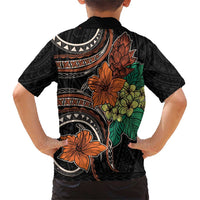 Vintage Hibiscus Pacific Floral Family Matching Short Sleeve Bodycon Dress and Hawaiian Shirt LT9 - Polynesian Pride