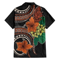 Vintage Hibiscus Pacific Floral Family Matching Short Sleeve Bodycon Dress and Hawaiian Shirt LT9 - Polynesian Pride