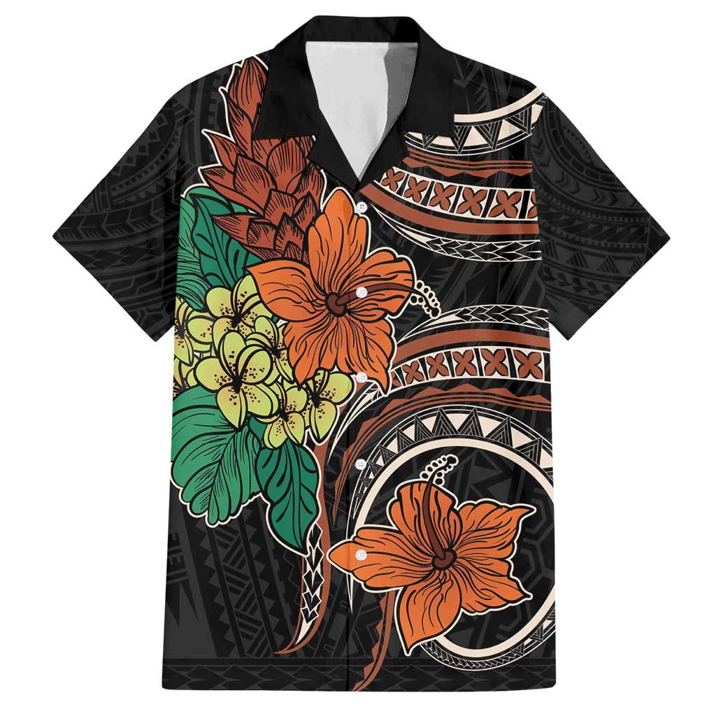 Vintage Hibiscus Pacific Floral Family Matching Tank Maxi Dress and Hawaiian Shirt