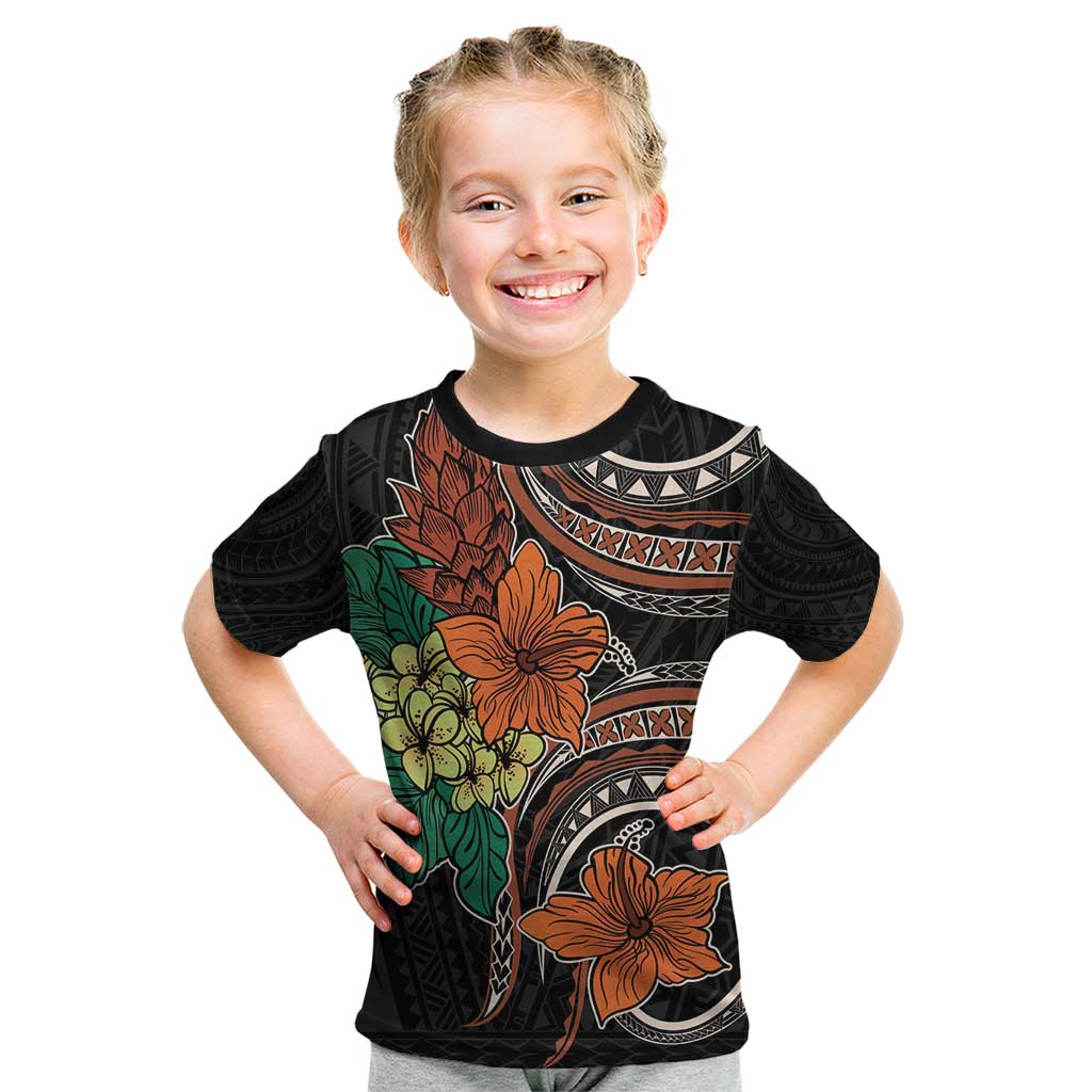 Vintage Hibiscus Pacific Floral Kid T Shirt