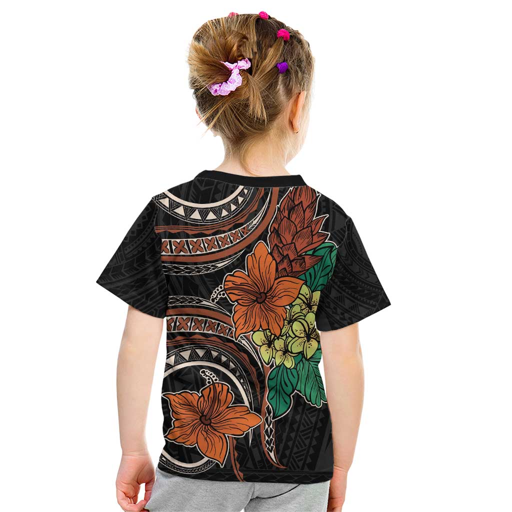 Vintage Hibiscus Pacific Floral Kid T Shirt