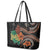 Vintage Hibiscus Pacific Floral Leather Tote Bag