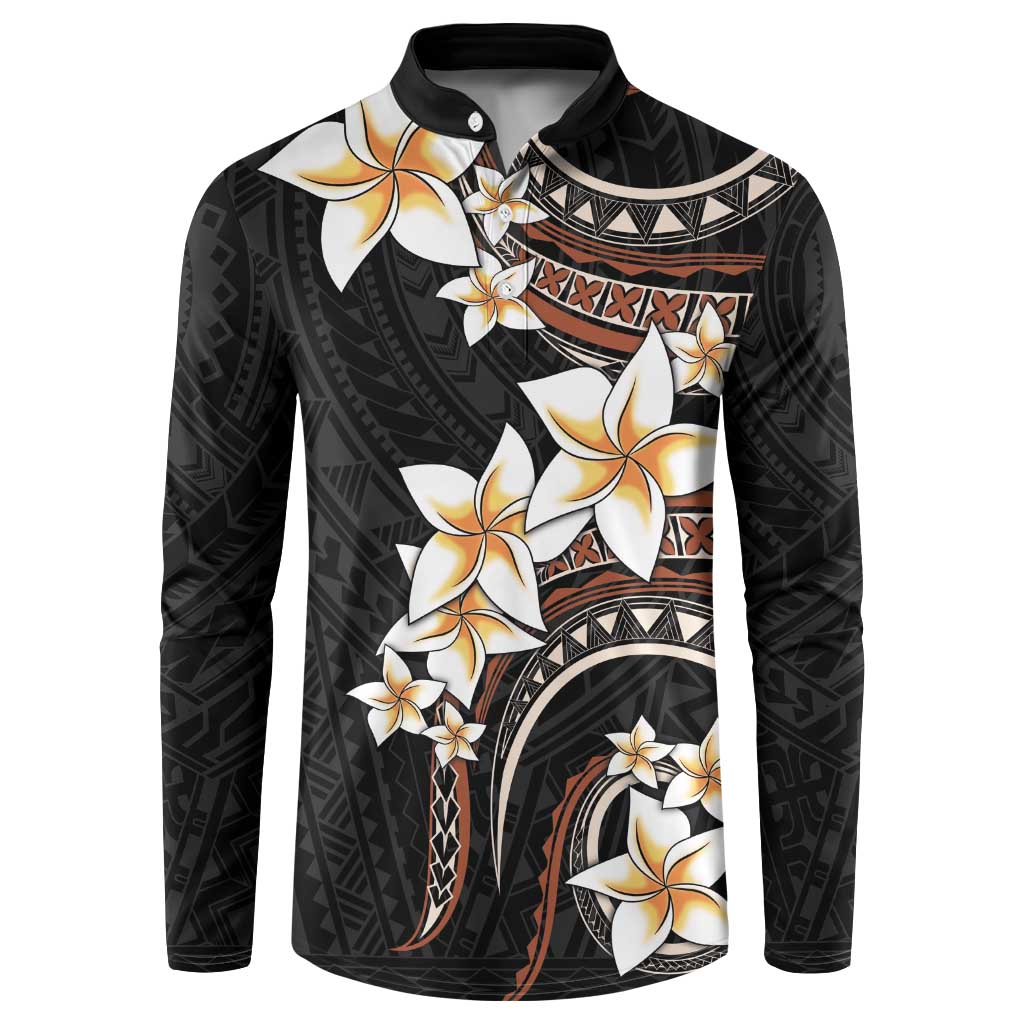 Vintage Plumeria Pacific Floral Button Sweatshirt
