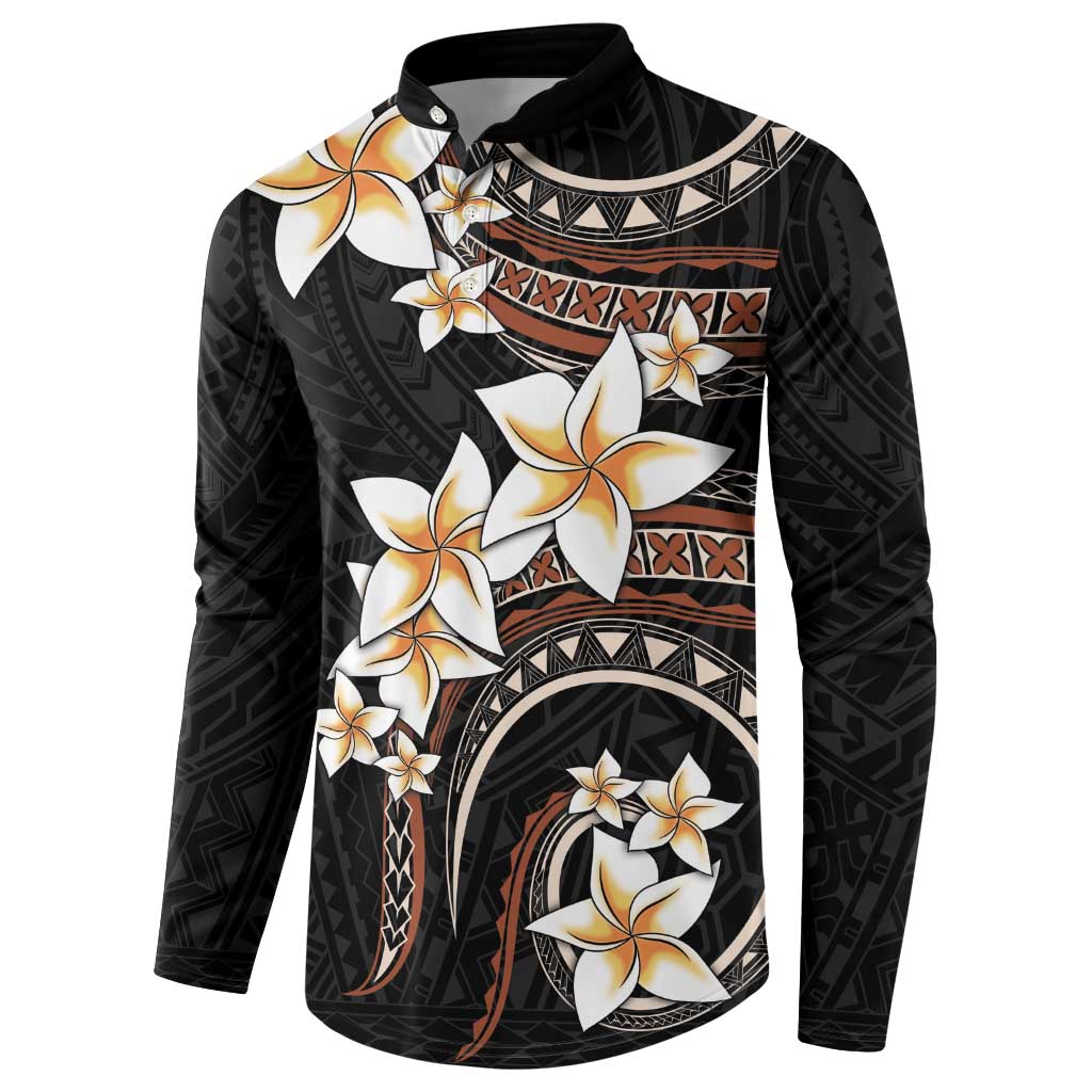 Vintage Plumeria Pacific Floral Button Sweatshirt