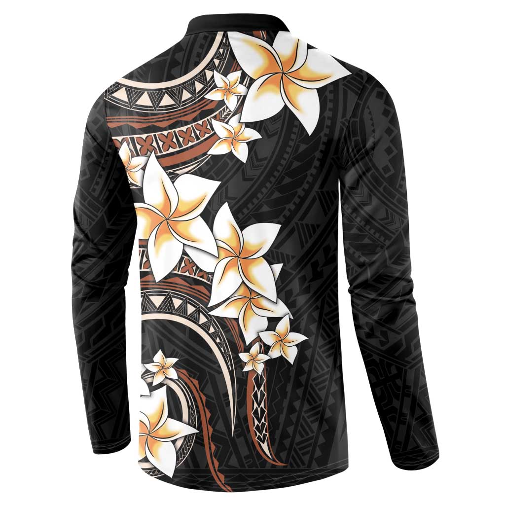 Vintage Plumeria Pacific Floral Button Sweatshirt