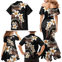 Vintage Plumeria Pacific Floral Family Matching Mermaid Dress and Hawaiian Shirt LT9 - Polynesian Pride