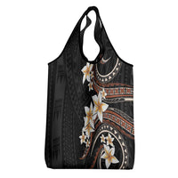 Vintage Plumeria Pacific Floral Grocery Bag