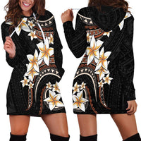 Vintage Plumeria Pacific Floral Hoodie Dress