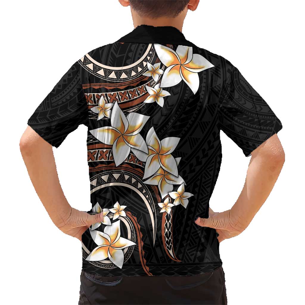 Vintage Plumeria Pacific Floral Kid Hawaiian Shirt