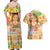 Kawaii Hula Girls Couples Matching Off Shoulder Maxi Dress and Hawaiian Shirt Aloha Hibiscus Flowers