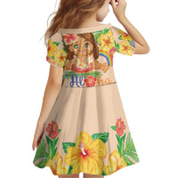 Kawaii Hula Girls Family Matching Summer Maxi Dress and Hawaiian Shirt Aloha Hibiscus Flowers
