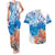 Hibiscus Turtle Tattoo Coral Reef Couples Matching Tank Maxi Dress and Hawaiian Shirt with Polynesian Tribal