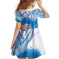 Hibiscus Turtle Tattoo Coral Reef Family Matching Long Sleeve Bodycon Dress and Hawaiian Shirt with Polynesian Tribal LT9 - Polynesian Pride