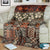 Pacific Hibiscus Tapa Tribal Vintage Blanket Brown Motif