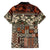 Pacific Hibiscus Tapa Tribal Vintage Hawaiian Shirt Brown Motif