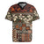 Pacific Hibiscus Tapa Tribal Vintage Rugby Jersey Brown Motif