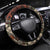 Pacific Hibiscus Tapa Tribal Vintage Steering Wheel Cover Brown Motif