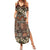 Pacific Hibiscus Tapa Tribal Vintage Summer Maxi Dress Brown Motif