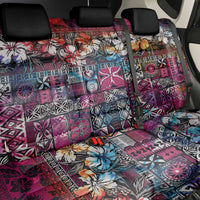 Pacific Hibiscus Tapa Tribal Vintage Back Car Seat Cover Pink Motif