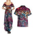 Pacific Hibiscus Tapa Tribal Vintage Couples Matching Summer Maxi Dress and Hawaiian Shirt Pink Motif