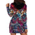 Pacific Hibiscus Tapa Tribal Vintage Hoodie Dress Pink Motif