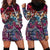 Pacific Hibiscus Tapa Tribal Vintage Hoodie Dress Pink Motif