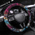 Pacific Hibiscus Tapa Tribal Vintage Steering Wheel Cover Pink Motif