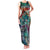 Pacific Hibiscus Tapa Tribal Vintage Family Matching Tank Maxi Dress and Hawaiian Shirt Turquoise Motif