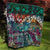 Pacific Hibiscus Tapa Tribal Vintage Quilt Turquoise Motif