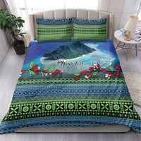 Personalised Fiji Viti Levu Bedding Set Tagimoucia and Tapa Tribal Pattern