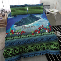 Personalised Fiji Viti Levu Bedding Set Tagimoucia and Tapa Tribal Pattern