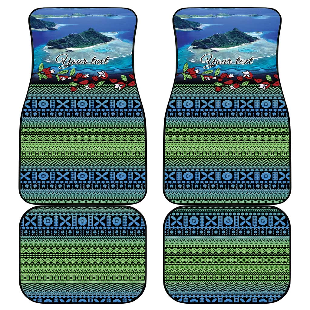 Personalised Fiji Viti Levu Car Mats Tagimoucia and Tapa Tribal Pattern