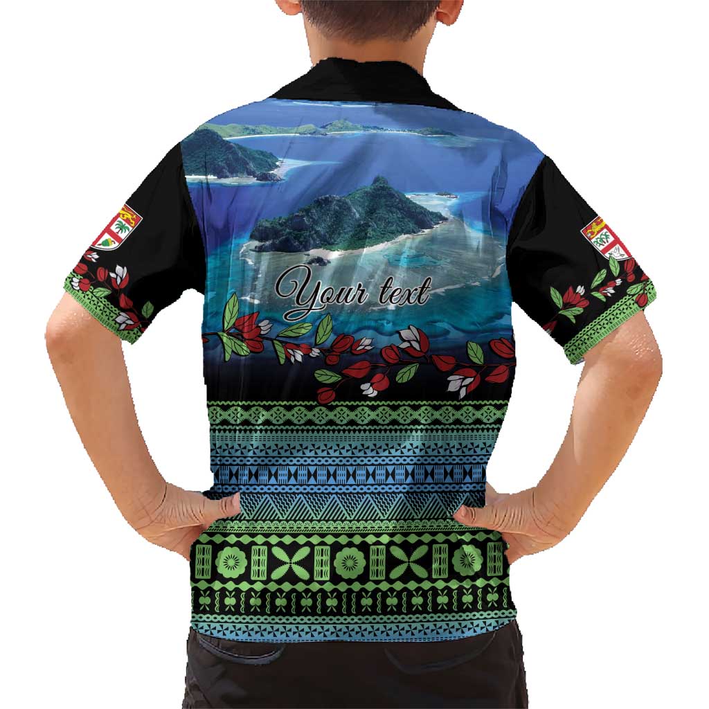 Personalised Fiji Viti Levu Family Matching Short Sleeve Bodycon Dress and Hawaiian Shirt Tagimoucia and Tapa Tribal Pattern LT9 - Polynesian Pride