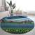 Personalised Fiji Viti Levu Round Carpet Tagimoucia and Tapa Tribal Pattern