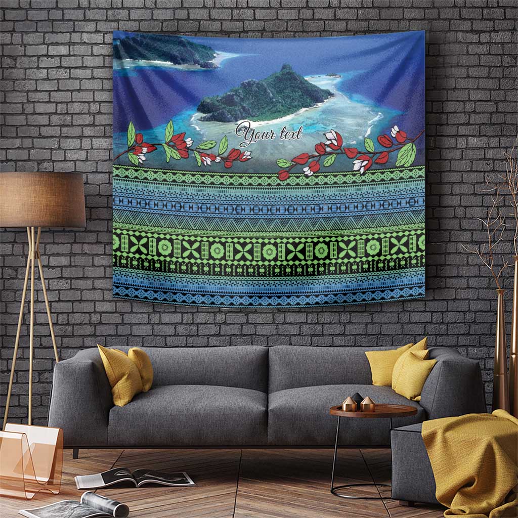 Personalised Fiji Viti Levu Tapestry Tagimoucia and Tapa Tribal Pattern