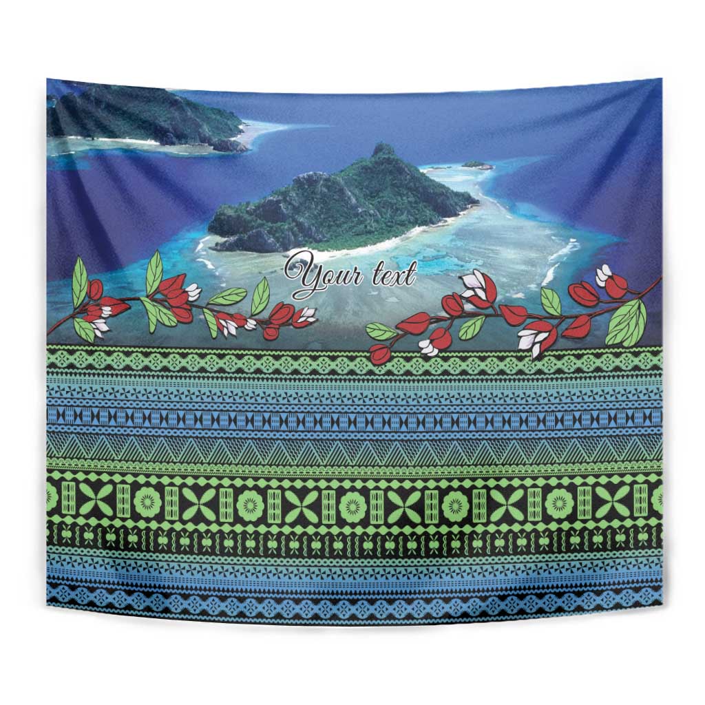 Personalised Fiji Viti Levu Tapestry Tagimoucia and Tapa Tribal Pattern