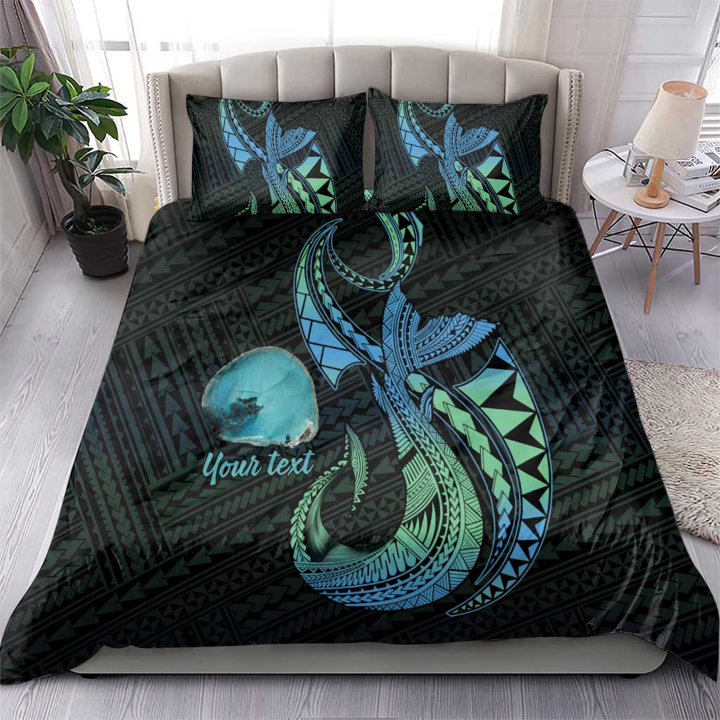 Personalised Hawaii Kure Atoll Bedding Set Holaniku Coral Reef with Polynesian Tribal