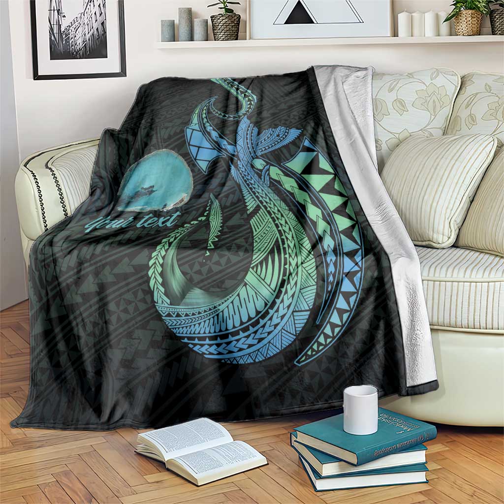 Personalised Hawaii Kure Atoll Blanket Holaniku Coral Reef with Polynesian Tribal