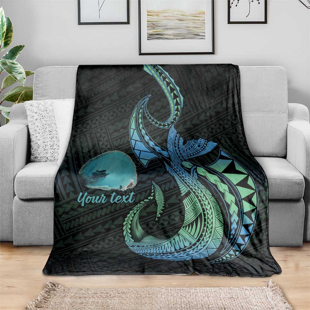 Personalised Hawaii Kure Atoll Blanket Holaniku Coral Reef with Polynesian Tribal