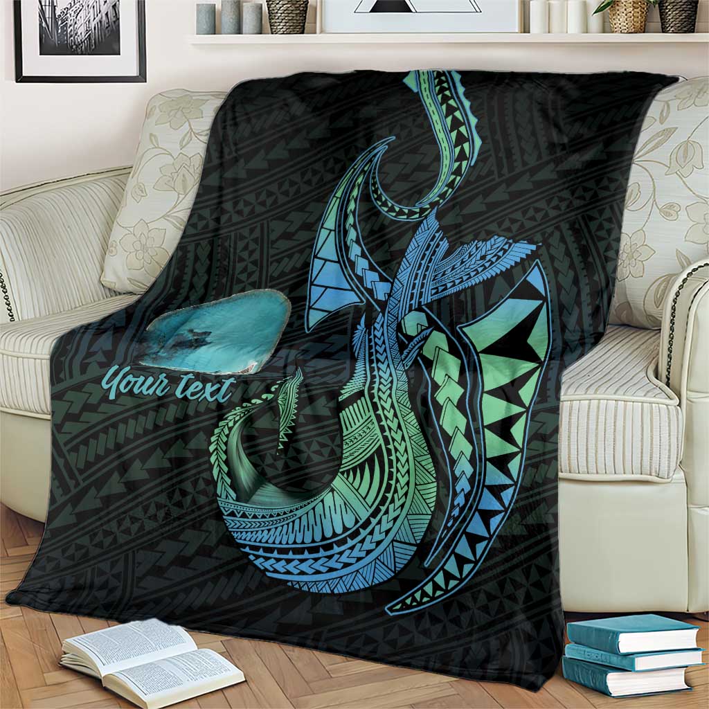 Personalised Hawaii Kure Atoll Blanket Holaniku Coral Reef with Polynesian Tribal